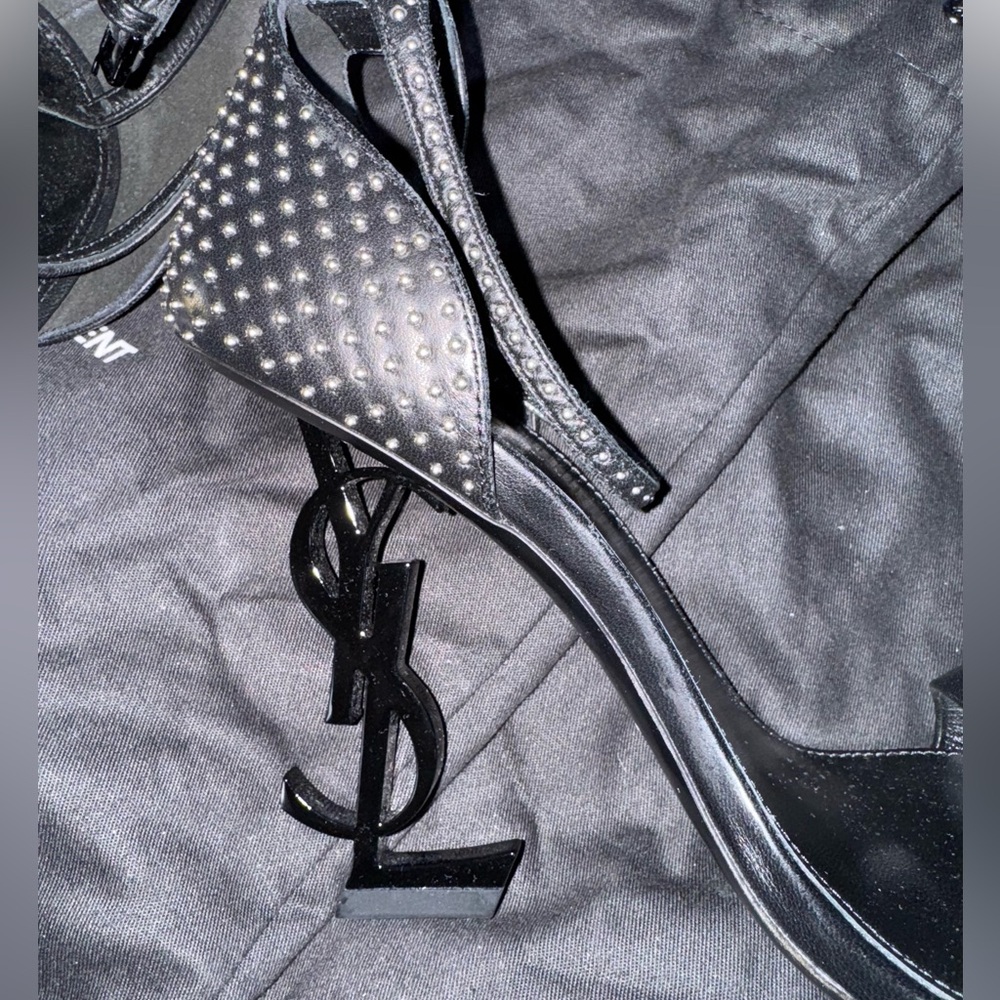 Saint Laurent Calfskin Studded Opyum Sandals